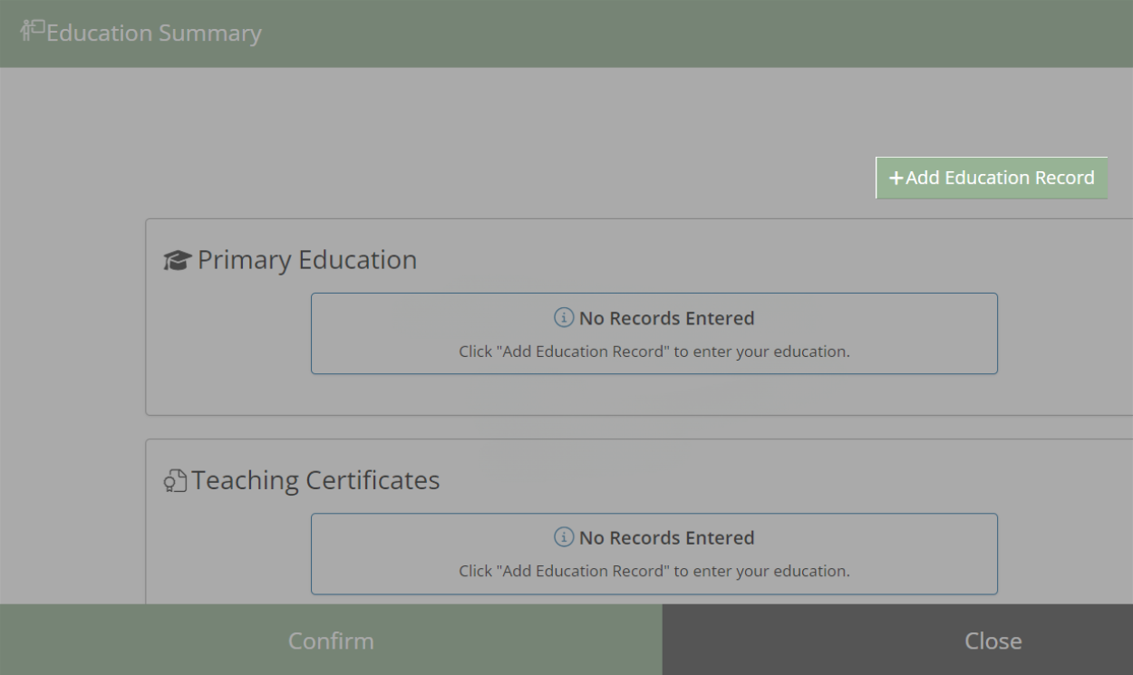Uploading to the Education History Section Help Center