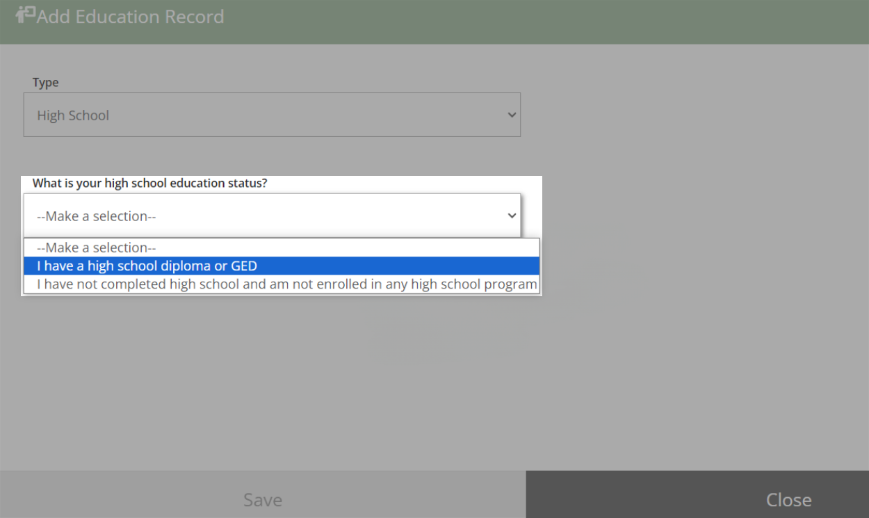 Uploading to the Education History Section Help Center
