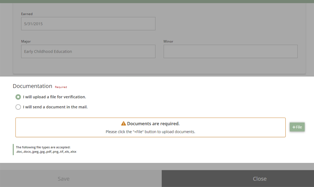 Uploading to the Education History Section Help Center